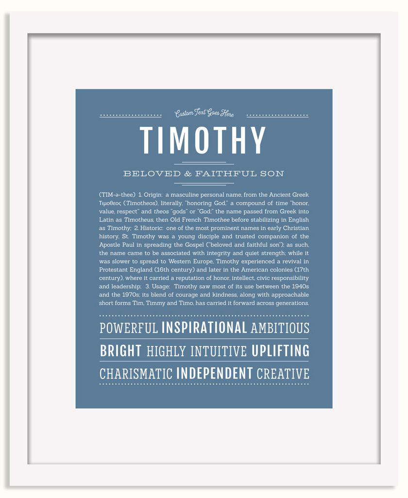 Frame Options | Steele Blue | White Frame, Matted