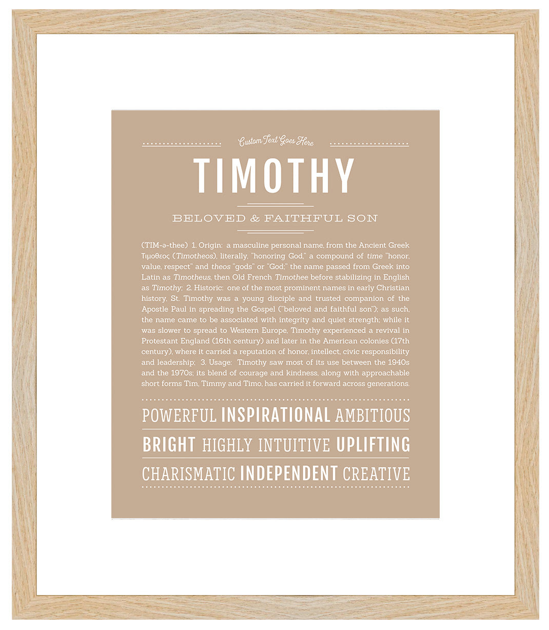 Frame Options | Tan | Maple Frame, Matted