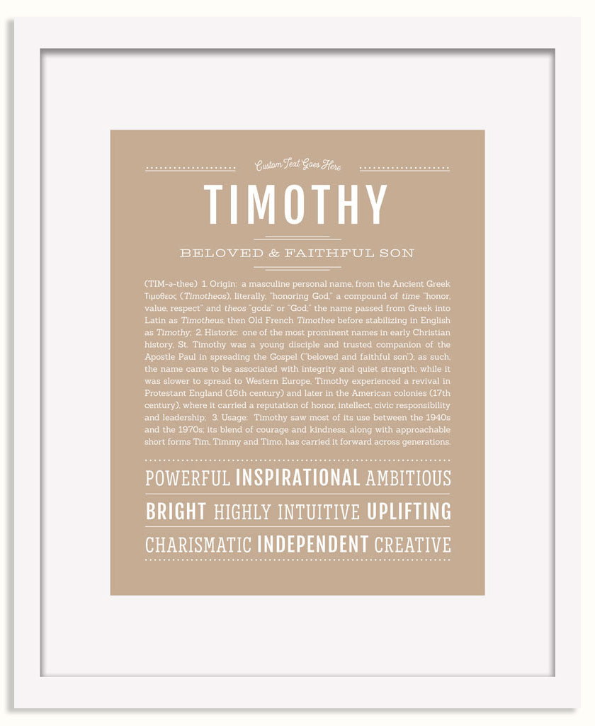 Frame Options | Tan | White Frame, Matted