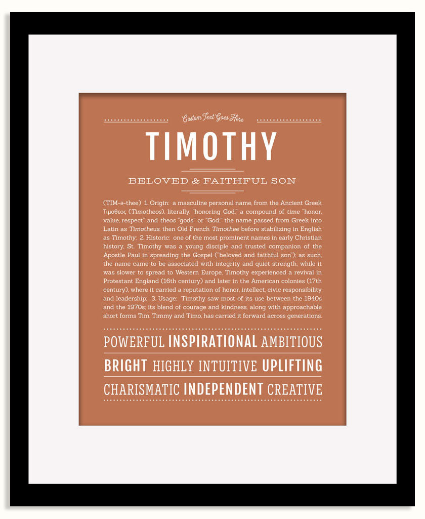 Frame Options | Terra Cotta | Black Frame, Matted