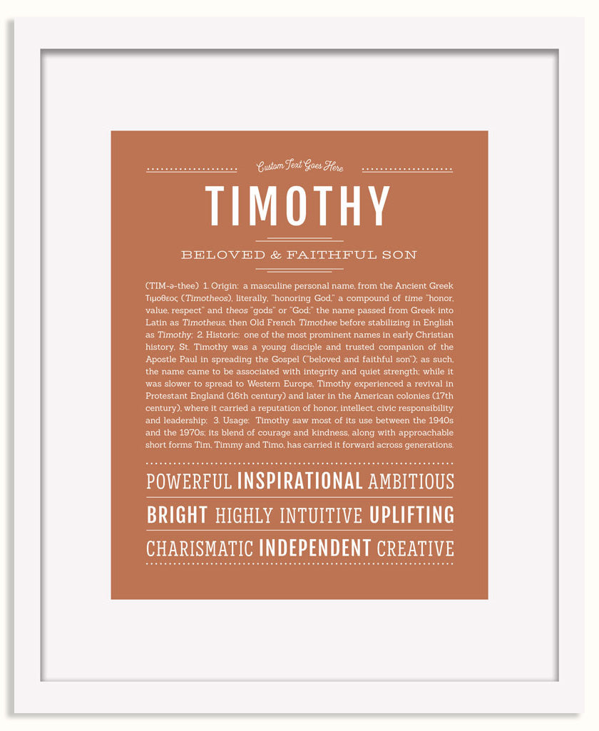 Frame Options | Terra Cotta | White Frame, Matted