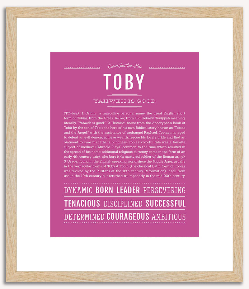Toby | Name Art Print - Personalized Custom Gifts – Name Stories