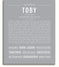 Toby Personalized Name Meaning Art Prints – Name Stories