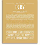 Toby Nameplate Toby Personalized Name Meaning Art Prints – Name Stories