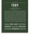 Toby Nameplate Toby | Name Art Print – Name Stories