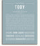 Toby Personalized Name Meaning Art Prints – Name Stories