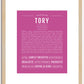 Tory (female) | Name Art Print