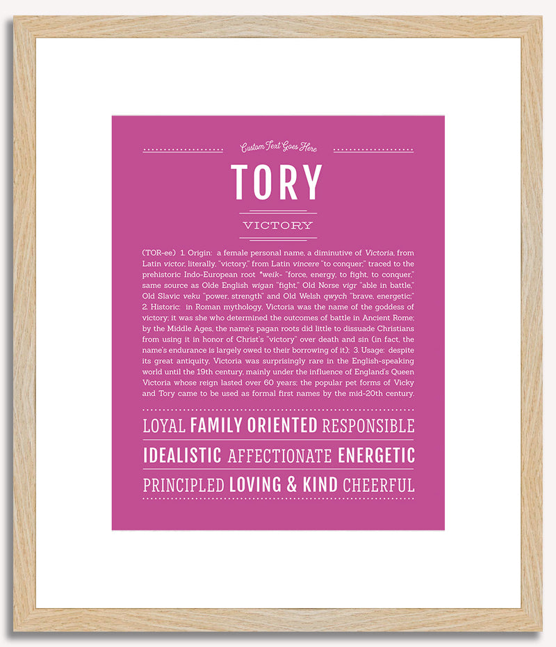 Tory (female) | Name Art Print