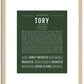 Tory (female) | Name Art Print