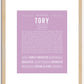 Tory (female) | Name Art Print