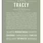 Tracey | Name Art Print – Name Stories