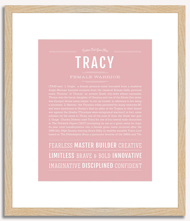 Tracy (male) | Name Art Print