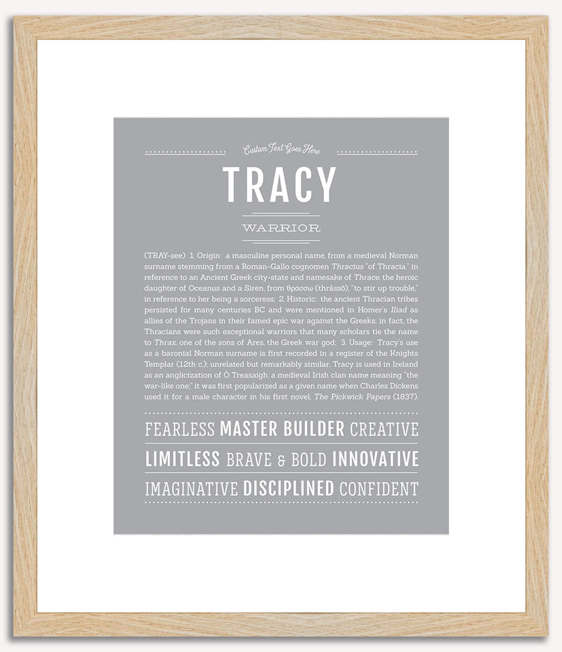 Tracy (male) | Name Art Print