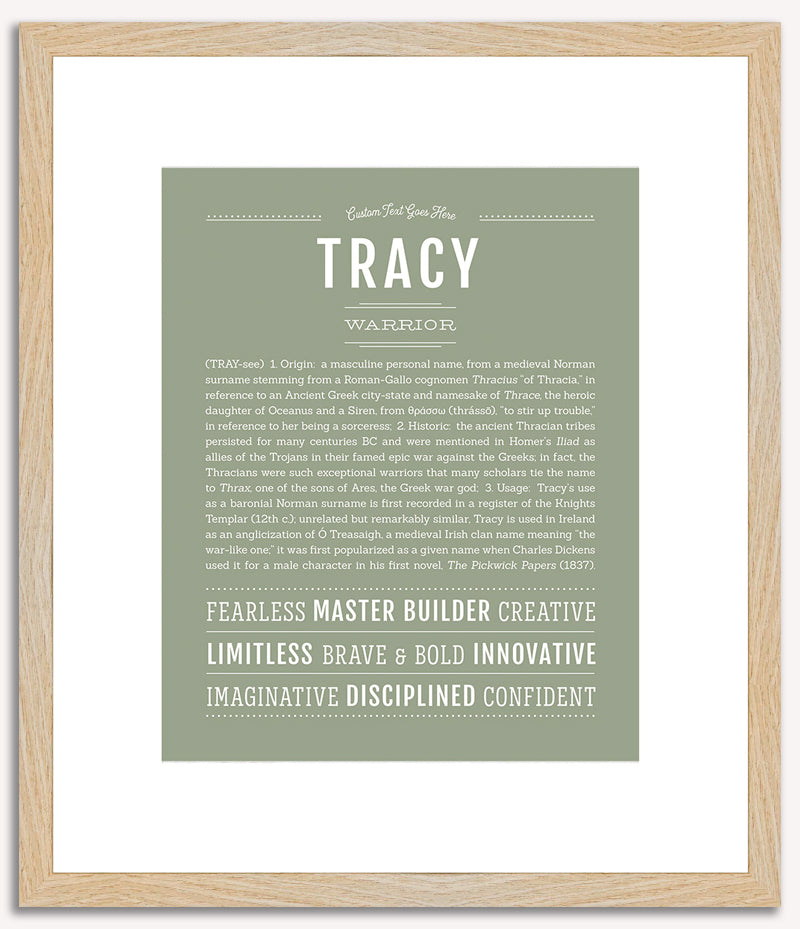 Tracy (male) | Name Art Print