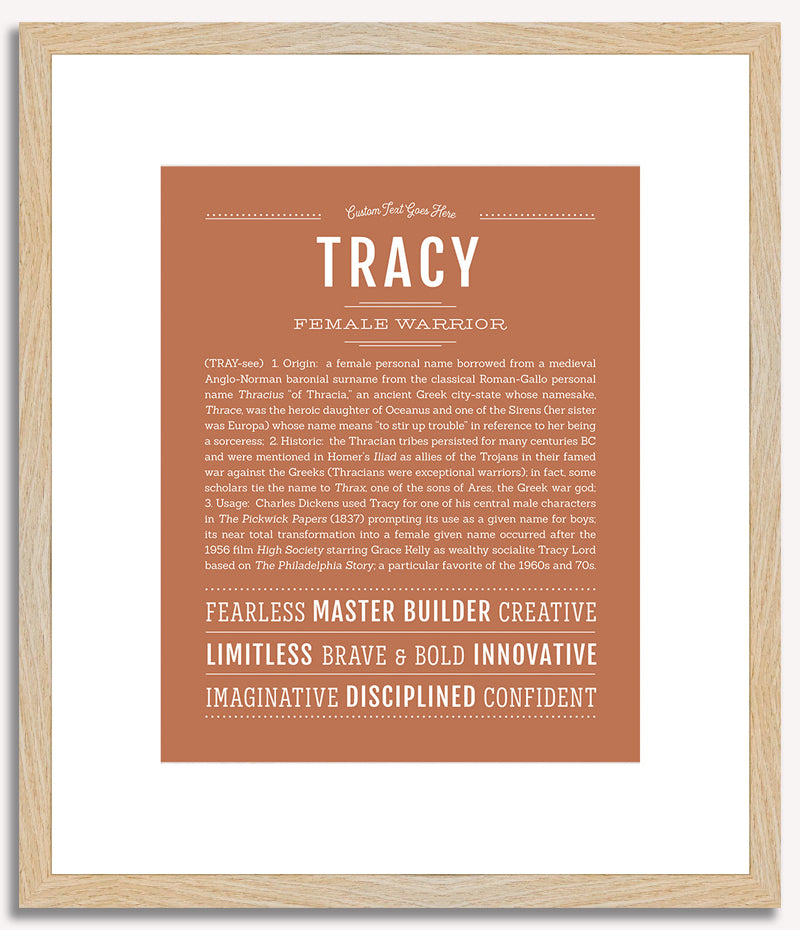 Tracy (male) | Name Art Print