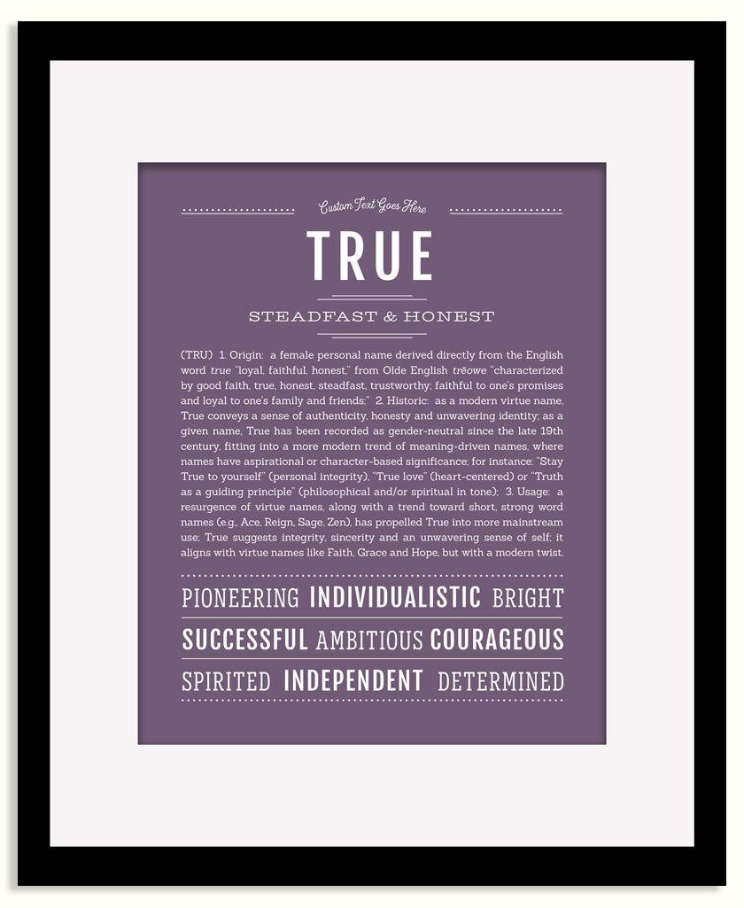Frame Options | Deep Purple | Maple Frame, Matted