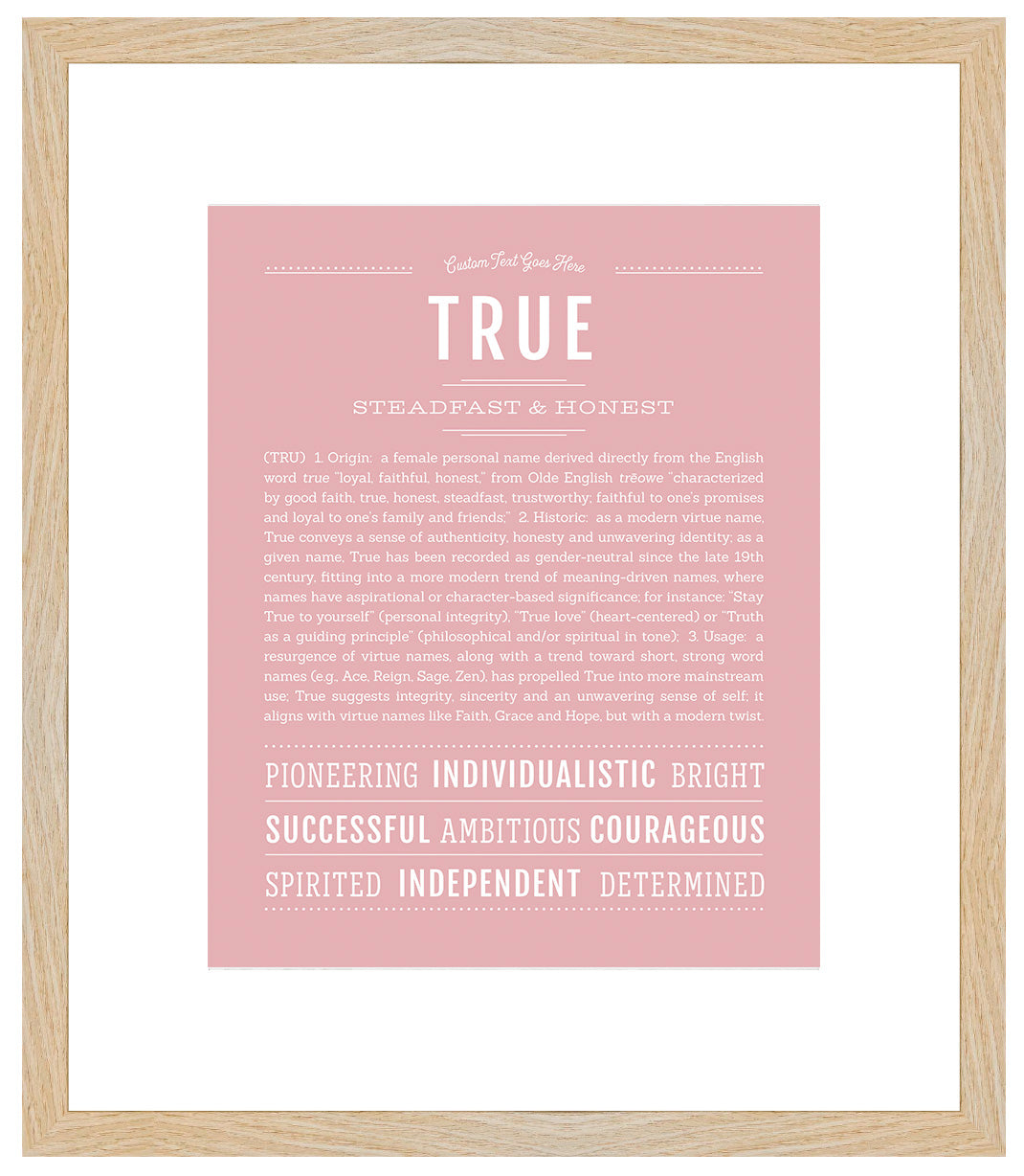 True (female) | Name Art Print