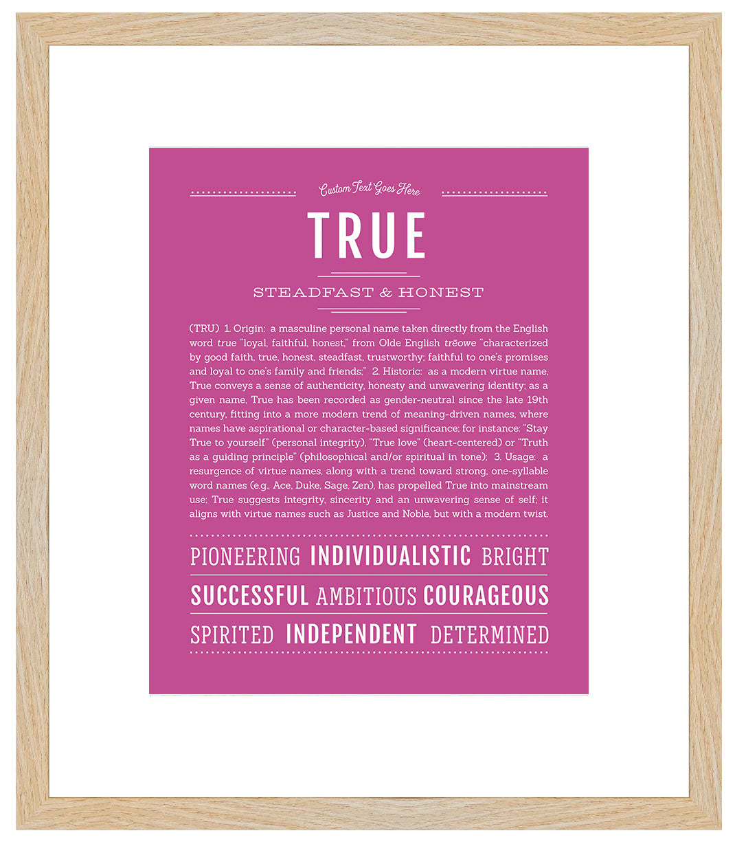 Frame Options | Dark Pink | Maple Frame, Matted