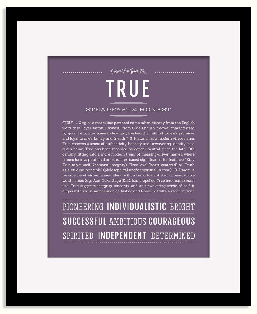 Frame Options | Deep Purple | Black Frame, Matted