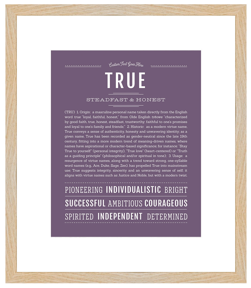 Frame Options | Deep Purple | Maple Frame, Matted