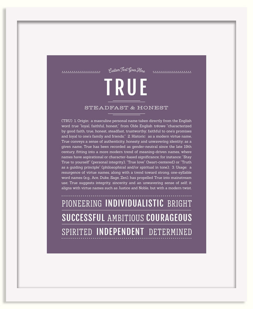 Frame Options | Deep Purple | White Frame, Matted