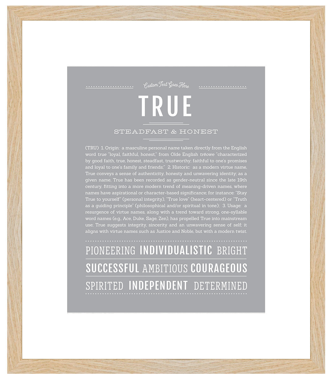 Frame Options | Light Gray | Maple Frame, Matted