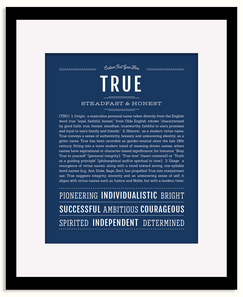 Frame Options | Midnight Blue | Black Frame, Matted