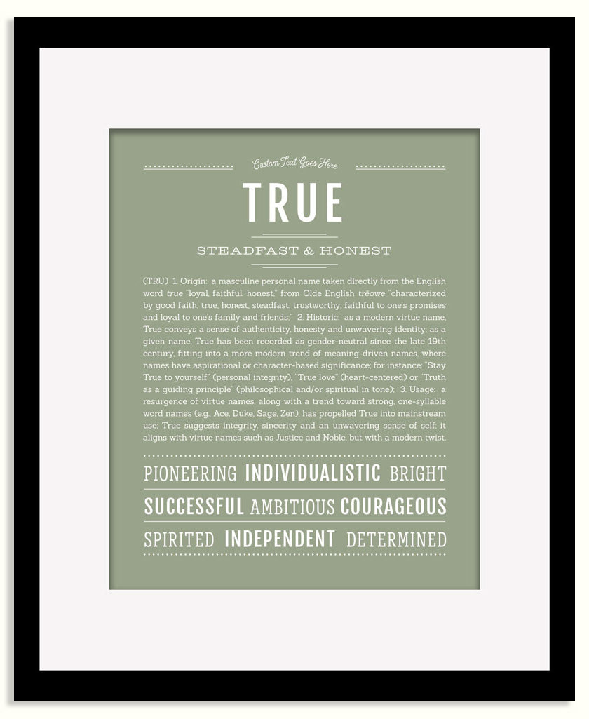 Frame Options | Sage | Black Frame, Matted