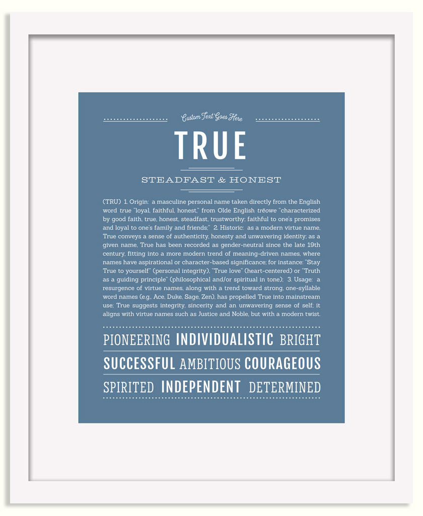 Frame Options | Steele Blue | White Frame, Matted