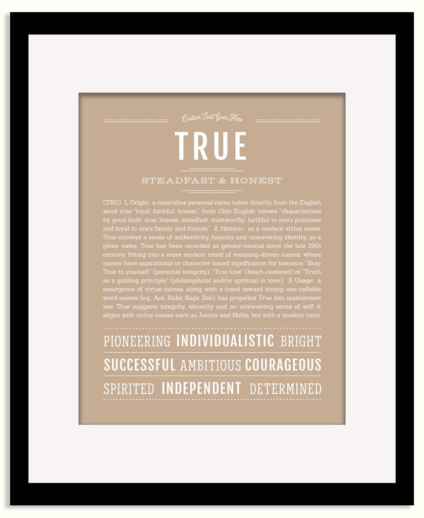 Frame Options | Tan | Black Frame, Matted