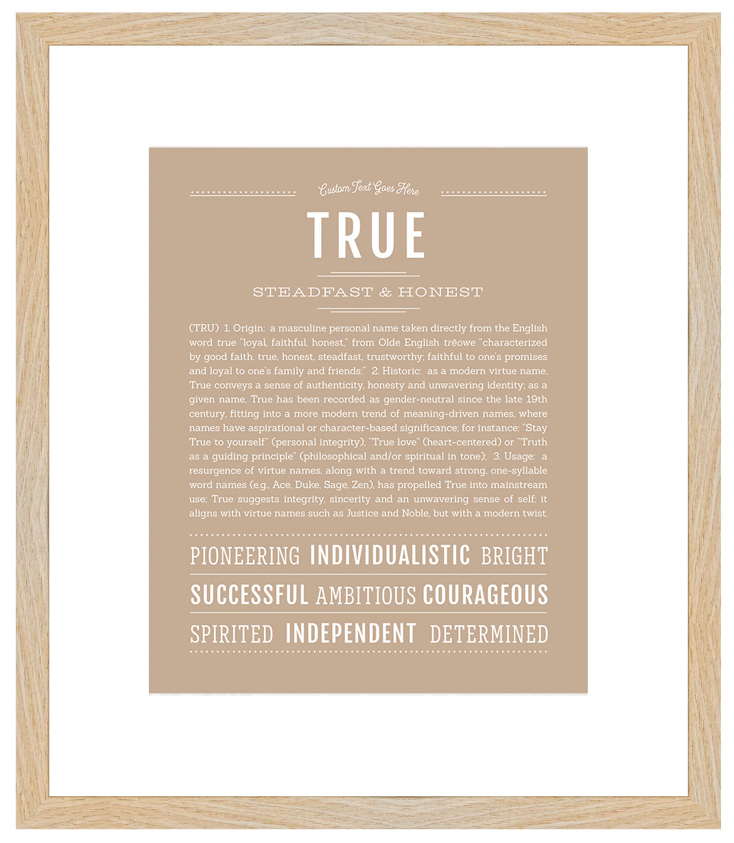 Frame Options | Tan | Maple Frame, Matted