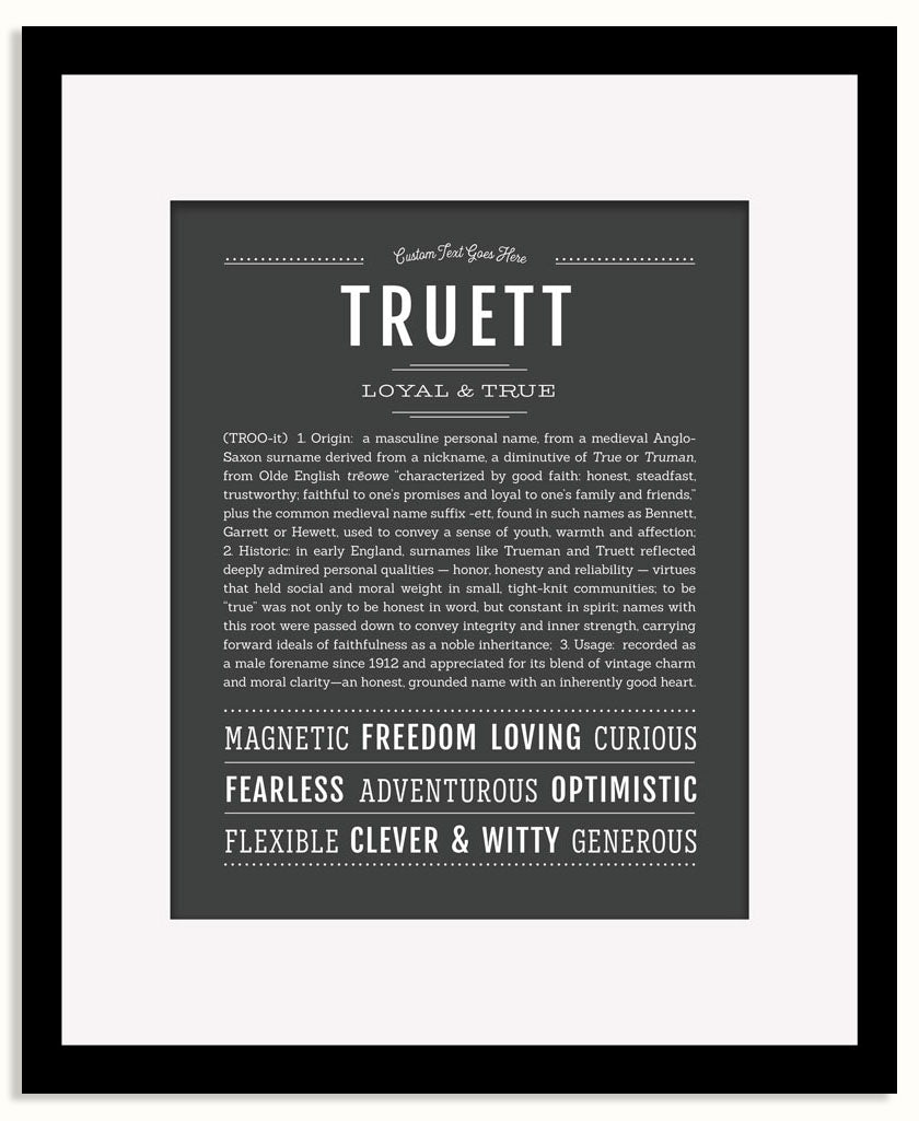 Frame Options | Charcoal Gray | Black Frame, Matted
