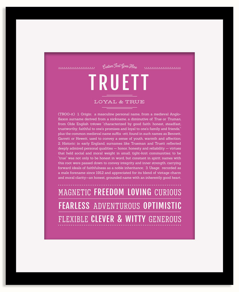 Frame Options | Dark Pink | Black Frame, Matted