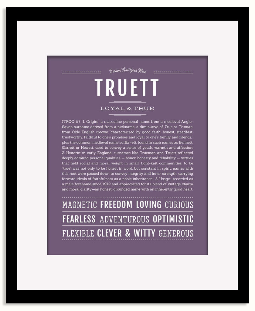 Frame Options | Deep Purple | Black Frame, Matted