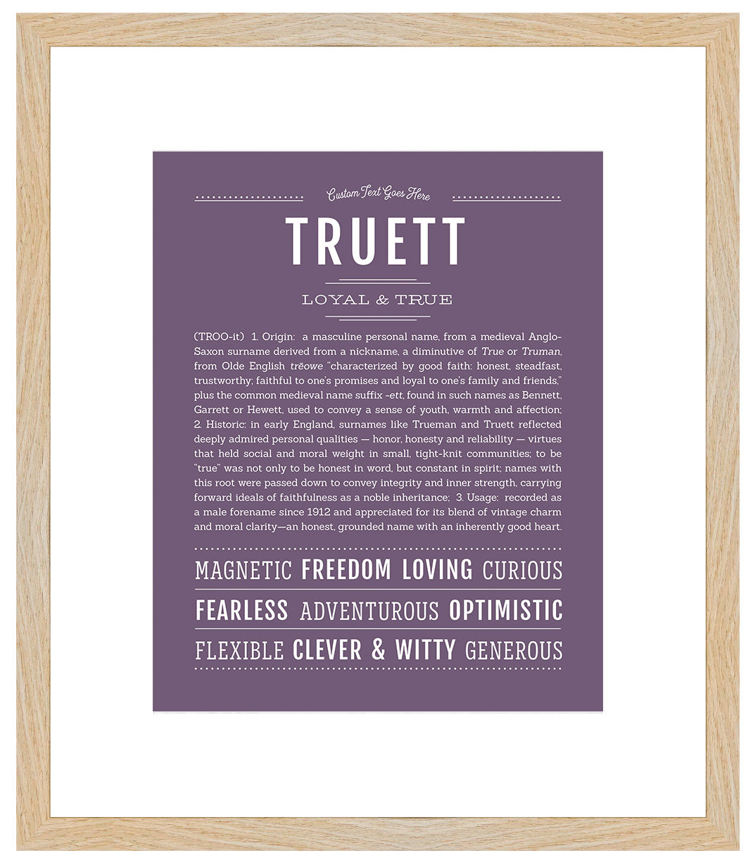 Frame Options | Deep Purple | Maple Frame, Matted