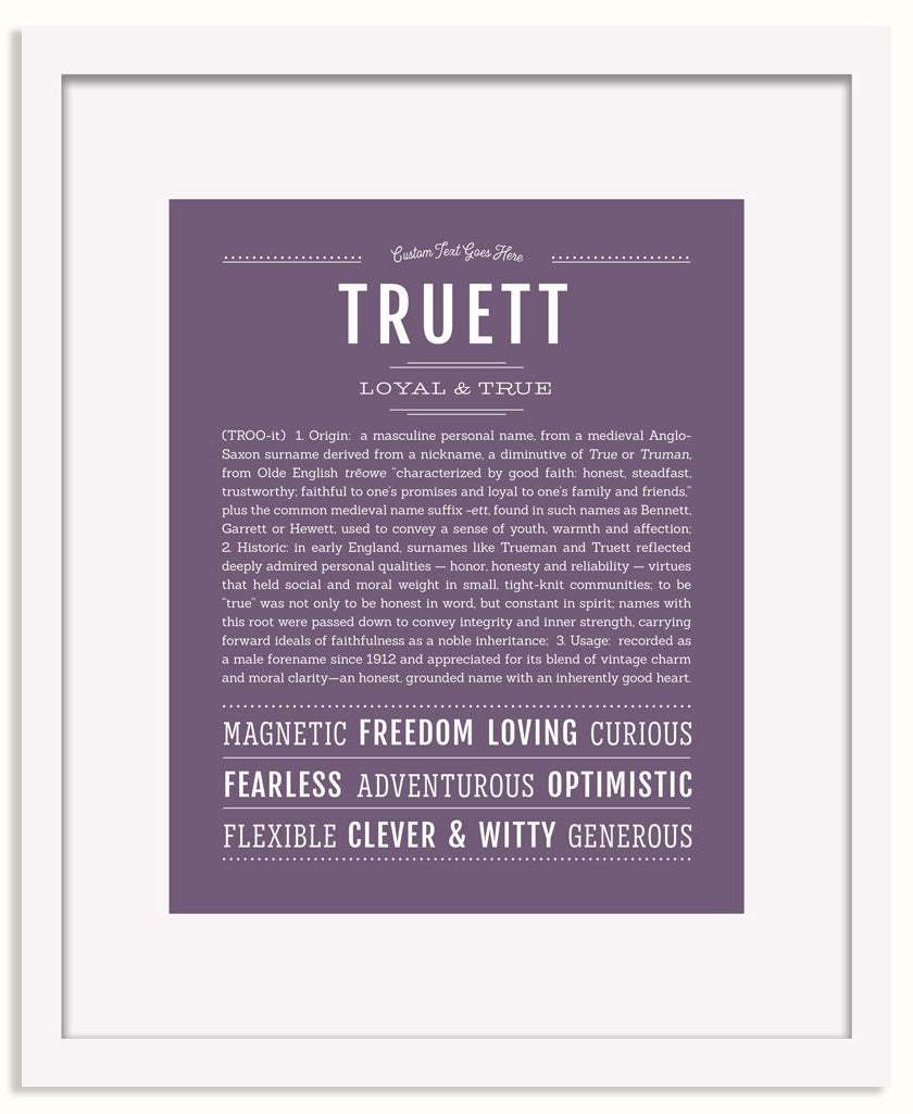 Frame Options | Deep Purple | White Frame, Matted