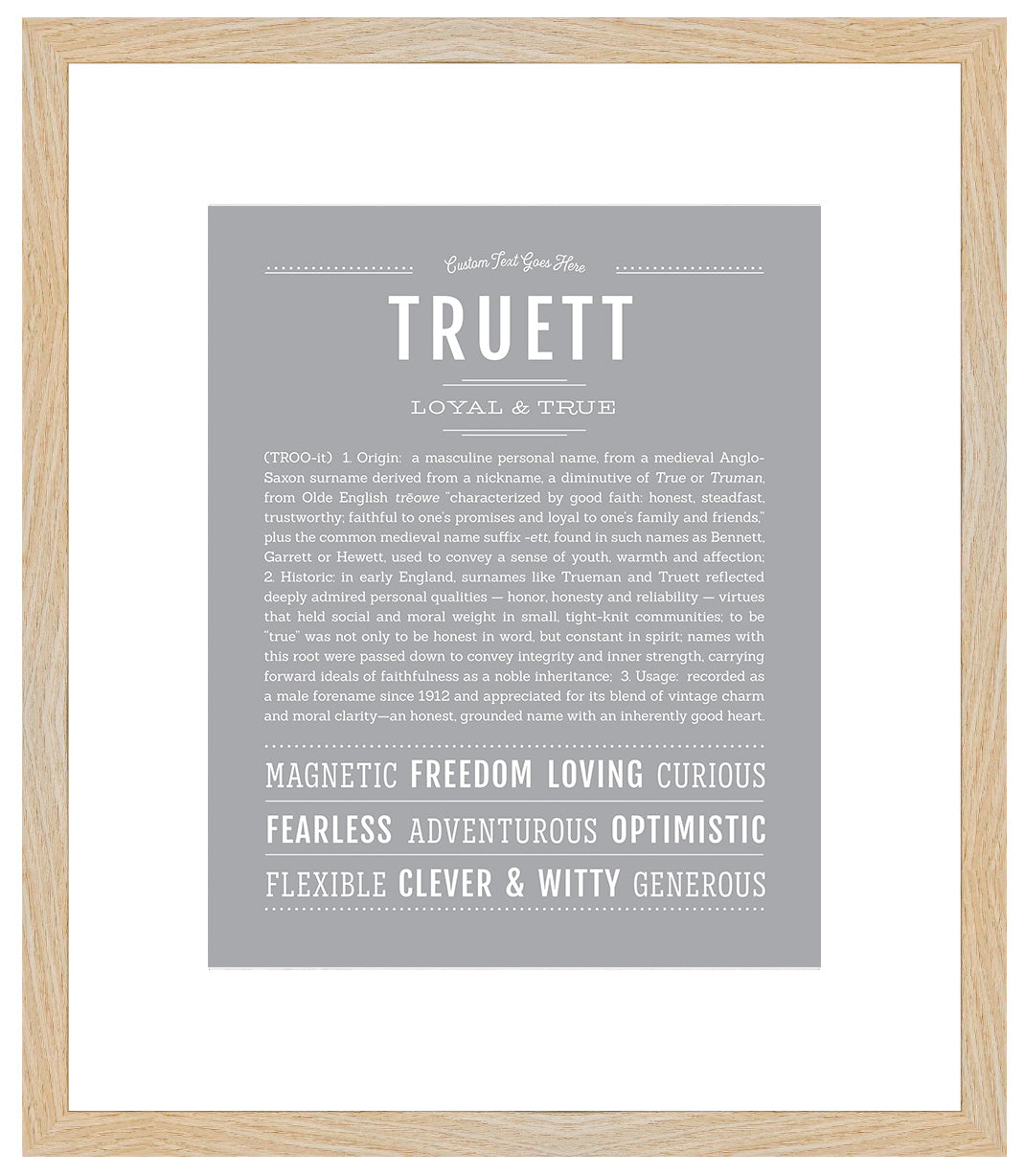 Frame Options | Light Gray | Maple Frame, Matted