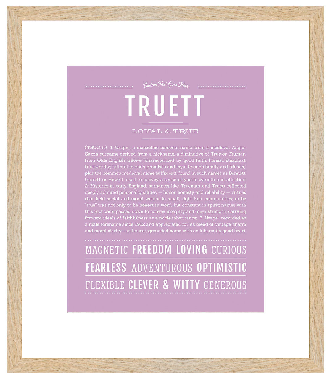 Frame Options | Lilac | Maple Frame, Matted