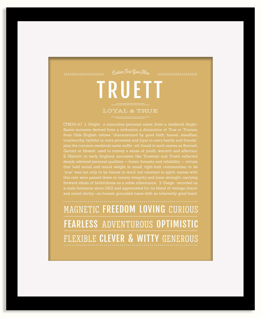 Frame Options | Matte Gold | Black Frame, Matted