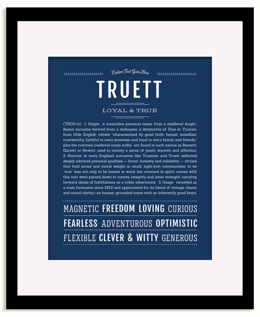 Frame Options | Midnight Blue | Black Frame, Matted
