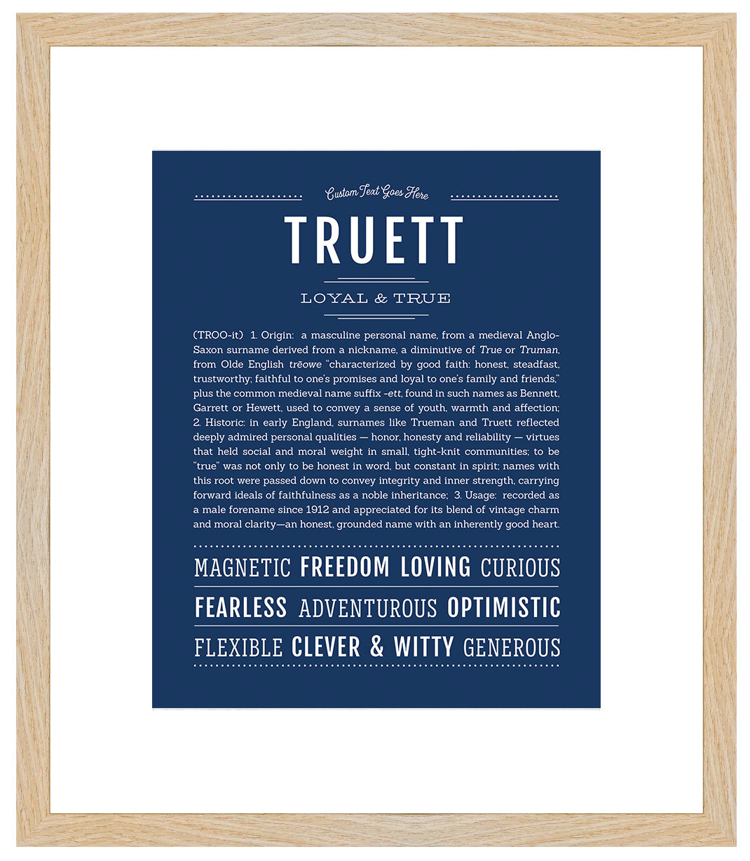 Frame Options | Midnight Blue | Maple Frame, Matted