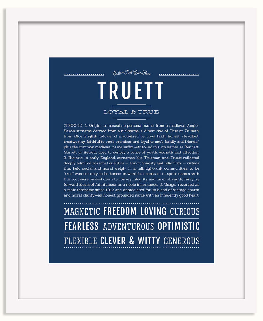Frame Options | Midnight Blue | White Frame, Matted