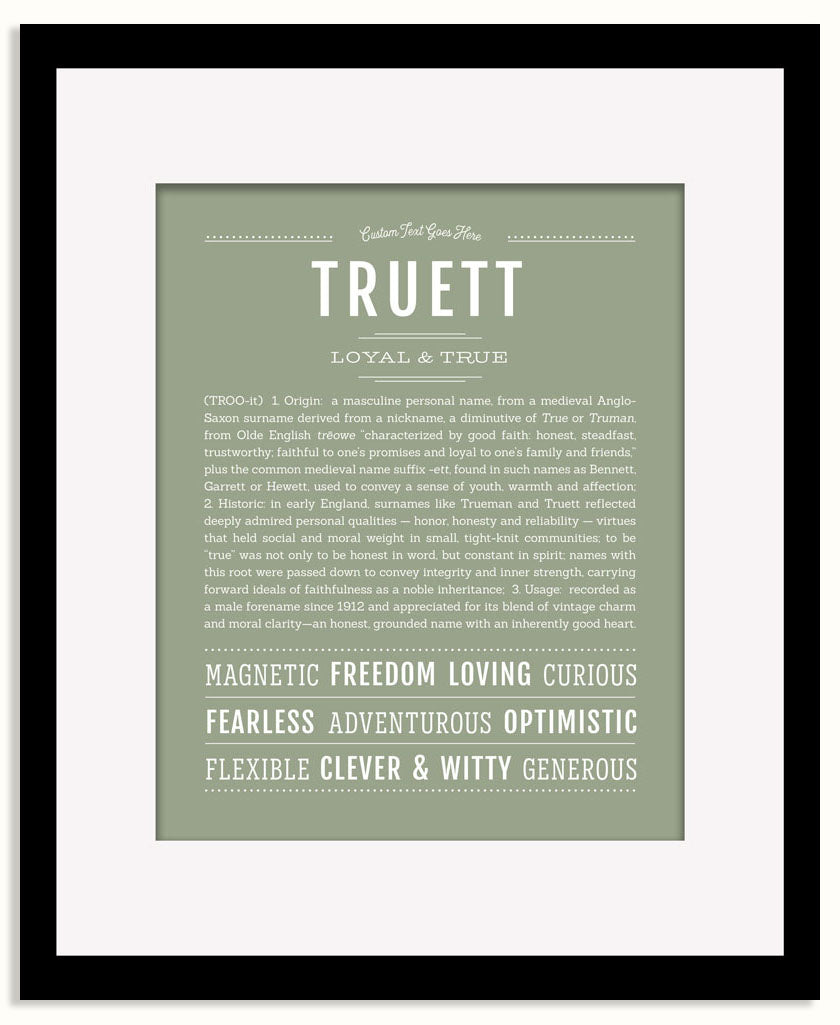 Frame Options | Sage | Black Frame, Matted