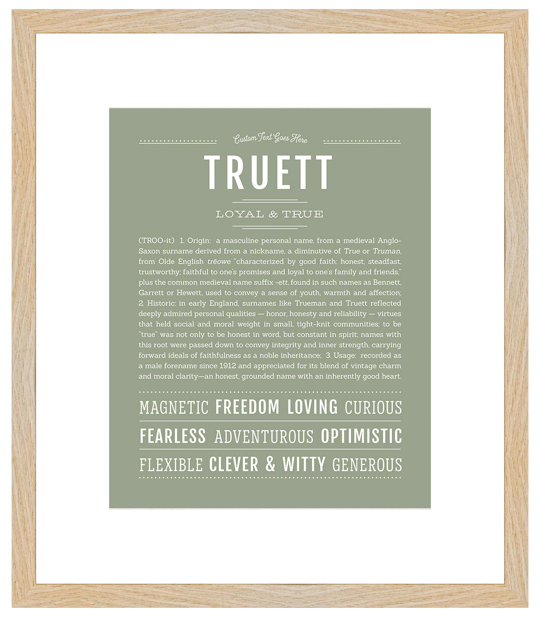 Frame Options | Sage | Maple Frame, Matted