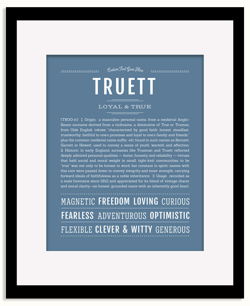 Frame Options | Steele Blue | Black Frame, Matted