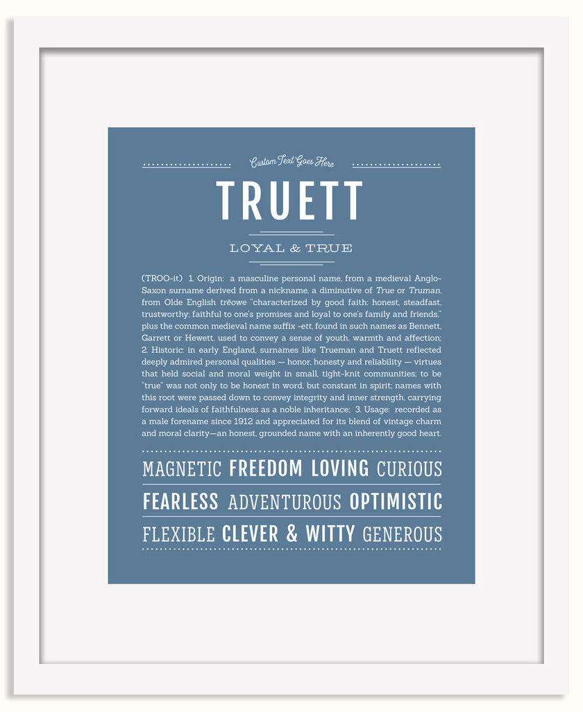 Frame Options | Steele Blue | White Frame, Matted