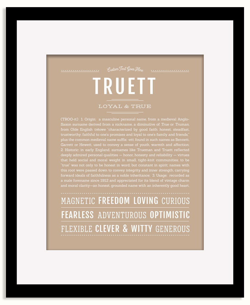 Frame Options | Tan | Black Frame, Matted