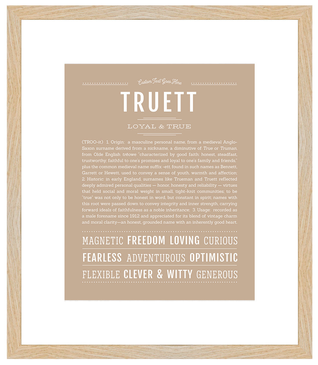 Frame Options | Tan | Maple Frame, Matted