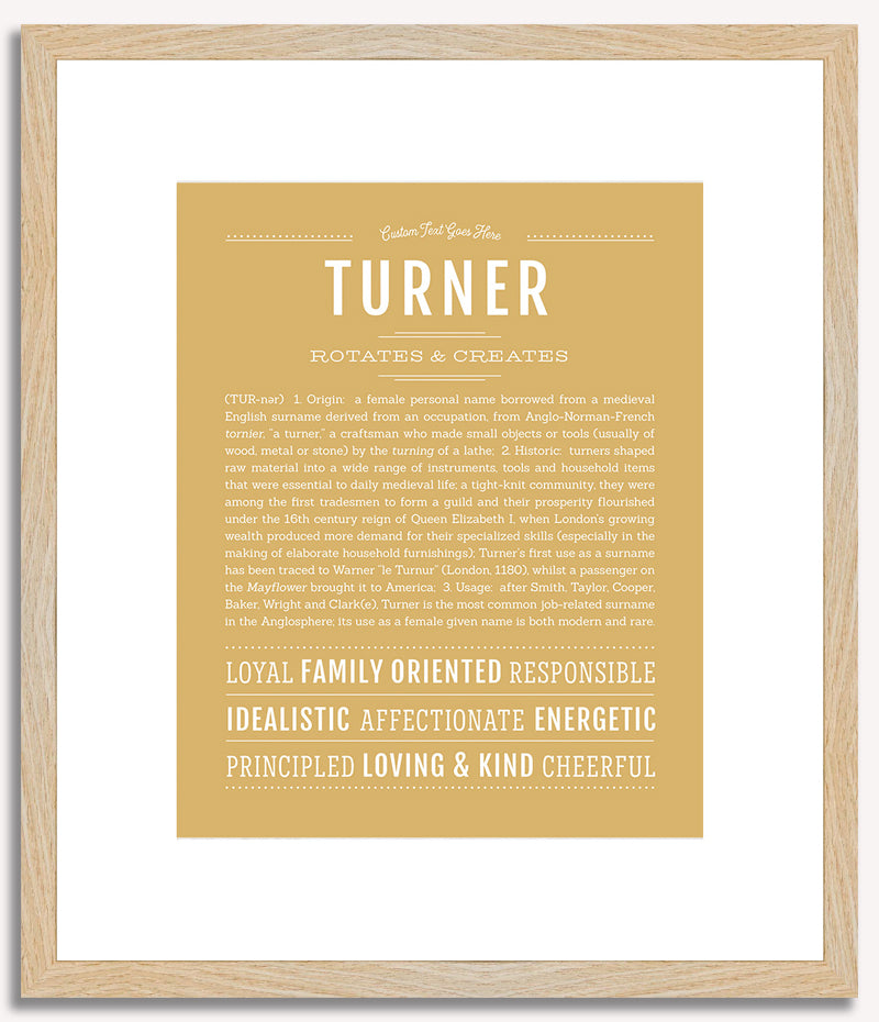 Turner (female) | Name Art Print