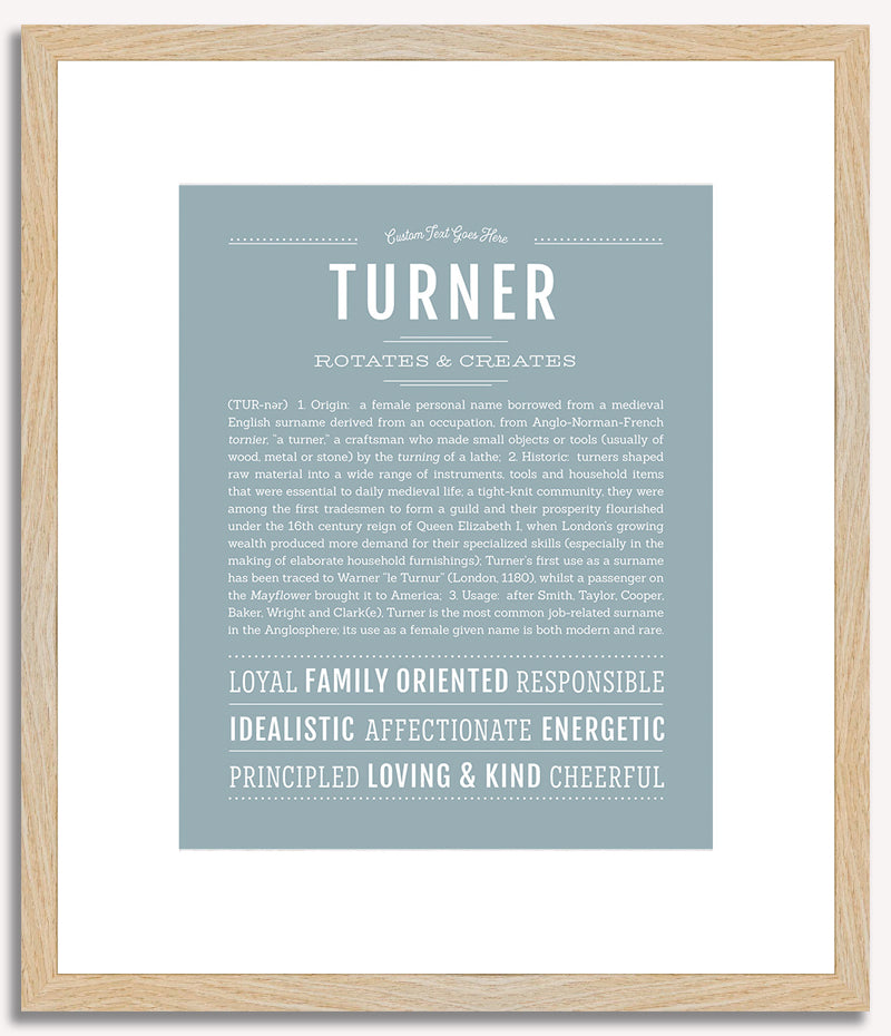 Turner (female) | Name Art Print